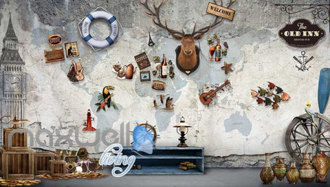 Image of World Wall Display Showcase Deer Design Art Wall Murals Wallpaper Decals Prints Decor IDCWP-JB-000100