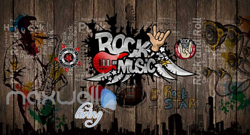 Rock Music Sticker Wall  Art Wall Murals Wallpaper Decals Prints Decor IDCWP-JB-000110