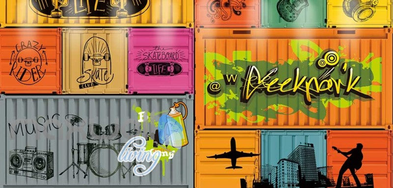 Graffiti Art Container Collection Art Wall Murals Wallpaper Decals Prints Decor IDCWP-JB-000112