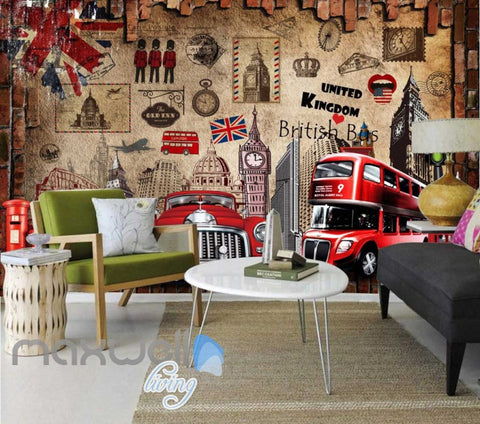 Image of London England United Kingdom Display Red Art Wall Murals Wallpaper Decals Prints Decor IDCWP-JB-000119
