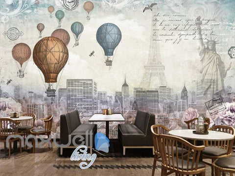 Image of World Timeline Hot Air Ballon Art Art Wall Murals Wallpaper Decals Prints Decor IDCWP-JB-000129