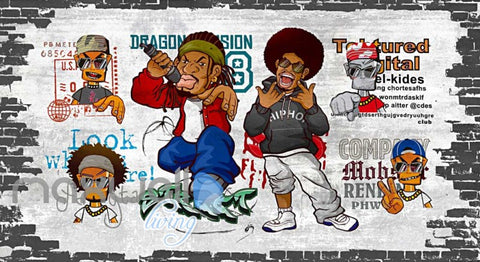 Image of Hip Hop Art Graffiti Desgin Art Wall Murals Wallpaper Decals Prints Decor IDCWP-JB-000136