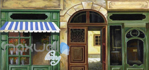 Image of Oil Painting Caf?Alley Art Art Wall Murals Wallpaper Decals Prints Decor IDCWP-JB-000170