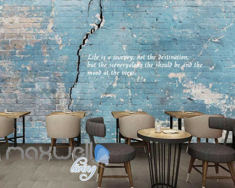 Old Damage Blu Wall With Quote Art Wall Murals Wallpaper Decals Prints Decor IDCWP-JB-000232