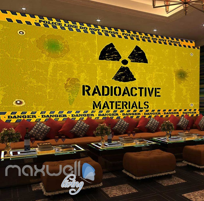 Painted Radioactive Material Sign Yellow Wall Art Wall Murals Wallpaper Decals Prints Decor IDCWP-JB-000242