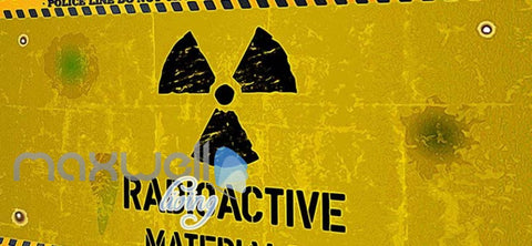 Image of Painted Radioactive Material Sign Yellow Wall Art Wall Murals Wallpaper Decals Prints Decor IDCWP-JB-000242