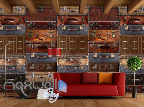 Image of Wallpaper Luggage On Wall Poster Art Wall Murals Wallpaper Decals Prints Decor IDCWP-JB-000276