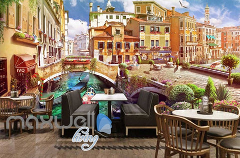 Image of Venice Italy Graphic Art Design Wallpaper Art Wall Murals Wallpaper Decals Prints Decor IDCWP-JB-000279