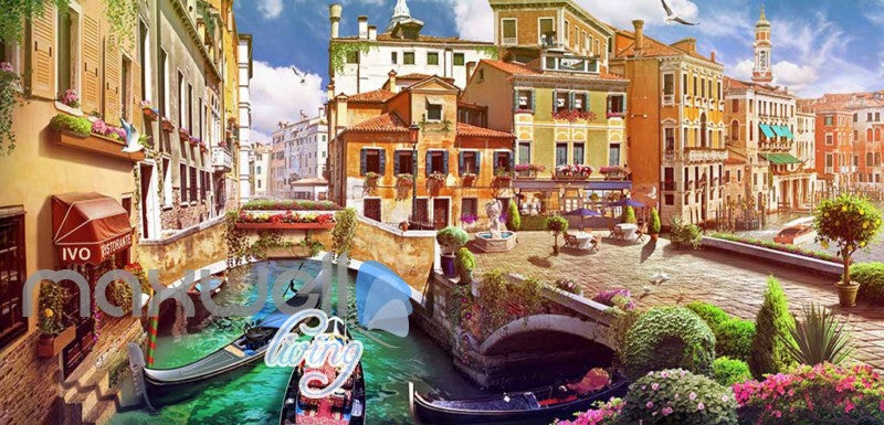 Venice Italy Graphic Art Design Wallpaper Art Wall Murals Wallpaper Decals Prints Decor IDCWP-JB-000279