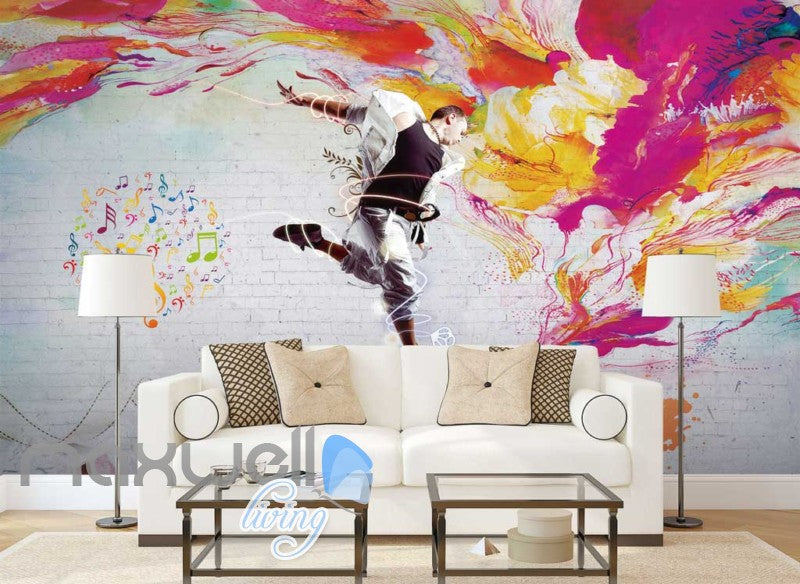 Graphic Art Design Of Man Dancing Art Wall Murals Wallpaper Decals Prints Decor IDCWP-JB-000280