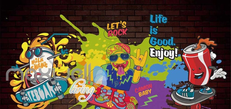 Graphic Art Design Poster Of Graffiti Drawing Art Wall Murals Wallpaper Decals Prints Decor IDCWP-JB-000284