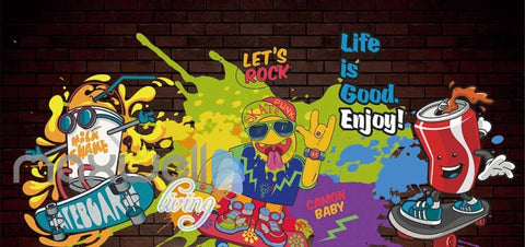 Image of Graphic Art Design Poster Of Graffiti Drawing Art Wall Murals Wallpaper Decals Prints Decor IDCWP-JB-000284