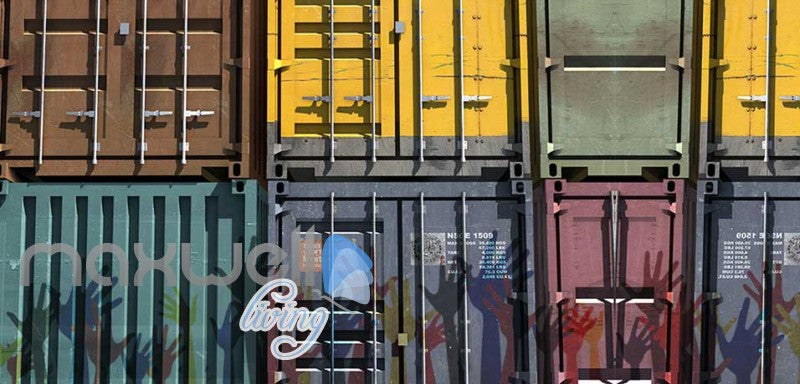 Poster With Shipping Containers And Hands Art Wall Murals Wallpaper Decals Prints Decor IDCWP-JB-000290