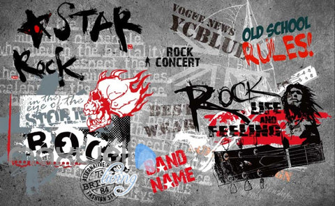 Image of Art Design Wall Poster With Rock Star Images Art Wall Murals Wallpaper Decals Prints Decor IDCWP-JB-000297