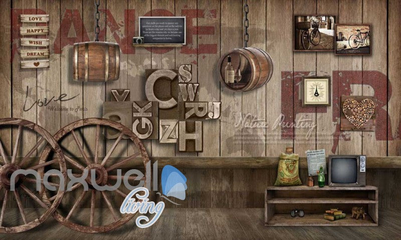 Graphic Art Design Poster Country Style Wooden Wall Art Wall Murals Wallpaper Decals Prints Decor IDCWP-JB-000306