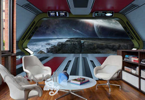 View Space And Earth From A Spaceship Art Wall Murals Wallpaper Decals Prints Decor IDCWP-JB-000337