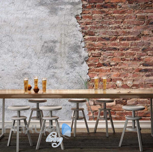 Poster Wall Half Brick Half Cement Art Wall Murals Wallpaper Decals Prints Decor IDCWP-JB-000359