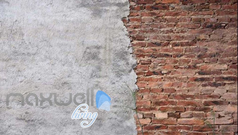 Image of Poster Wall Half Brick Half Cement Art Wall Murals Wallpaper Decals Prints Decor IDCWP-JB-000359