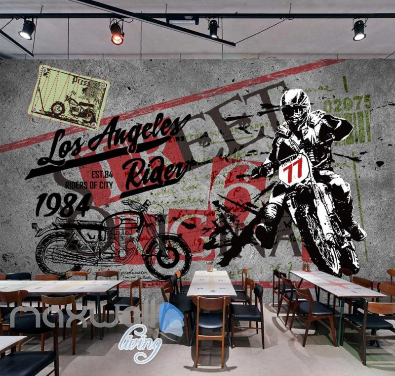 Poster Motorbike Painted In Wall Art Wall Murals Wallpaper Decals Prints Decor IDCWP-JB-000371