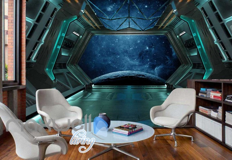Space View From Spaceship Art Wall Murals Wallpaper Decals Prints Decor IDCWP-JB-000376