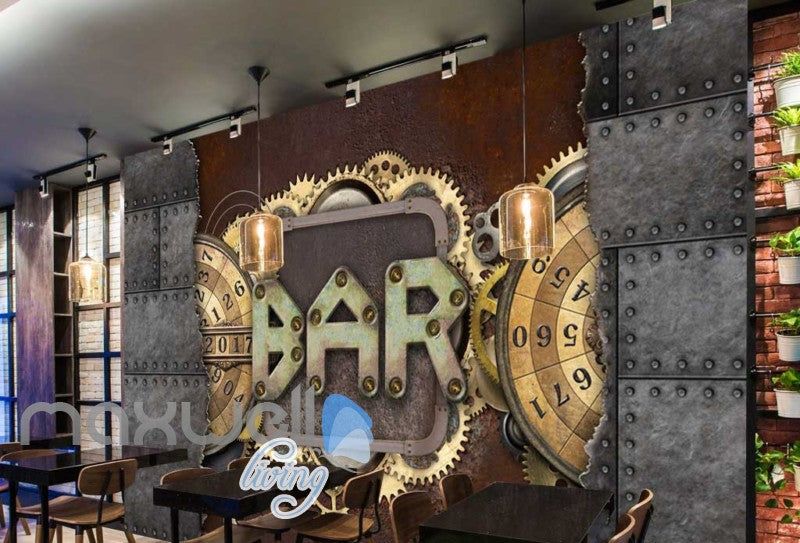 Metal Bar Sign Breaking Through Metal Wall Art Wall Murals Wallpaper Decals Prints Decor IDCWP-JB-000401