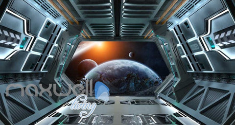 Image of Vies Of Planets And Earth From Spaceship Art Wall Murals Wallpaper Decals Prints Decor IDCWP-JB-000407