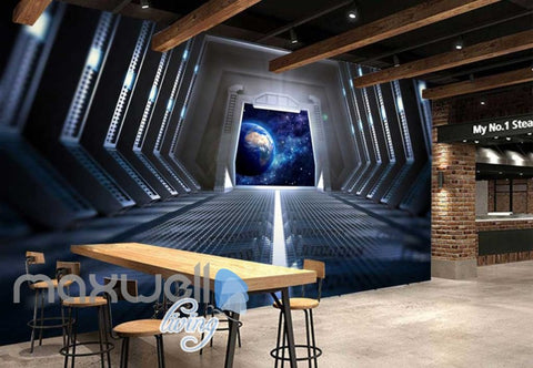 Image of 3d wallpaper view of planet from a spaceship Art Wall Murals Wallpaper Decals Prints Decor IDCWP-JB-000468