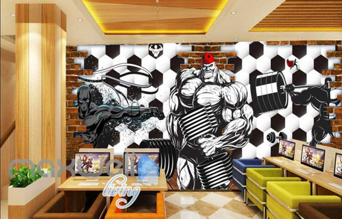 Image of 3d wallpaper graphic desing for a gym Art Wall Murals Wallpaper Decals Prints Decor IDCWP-JB-000471