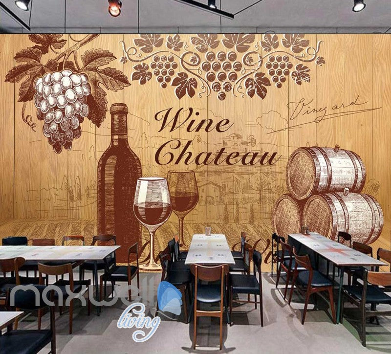 retro wallpaper wine design Art Wall Murals Wallpaper Decals Prints Decor IDCWP-JB-000473