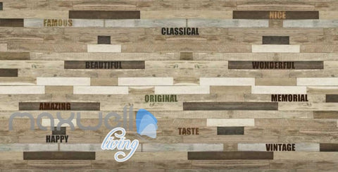 Image of wooden wall with words wallpaper Art Wall Murals Wallpaper Decals Prints Decor IDCWP-JB-000476