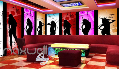 Image of 3d wallpaper dancing women silhouette Art Wall Murals Wallpaper Decals Prints Decor IDCWP-JB-000572