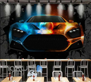 3d wallpaper colorful fancy car braking wall Art Wall Murals Wallpaper Decals Prints Decor IDCWP-JB-000577