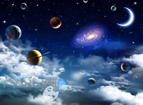 Image of 3d wallpaper planet space view ceiling Art Wall Murals Wallpaper Decals Prints Decor IDCWP-JB-000632