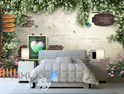 Image of 3D Portrait Mural With Flowers Chair And Table Art Wall Murals Wallpaper Decals Prints Decor IDCWP-JB-000664