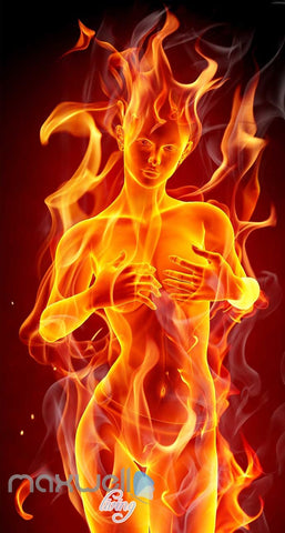Image of Graphic Design With Woman On Fire Art Wall Murals Wallpaper Decals Prints Decor IDCWP-JB-000704