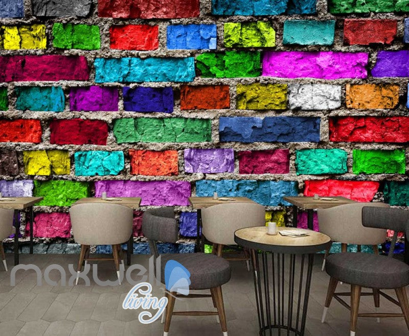Colourful Brick Wall Art Wall Murals Wallpaper Decals Prints Decor IDCWP-JB-000723