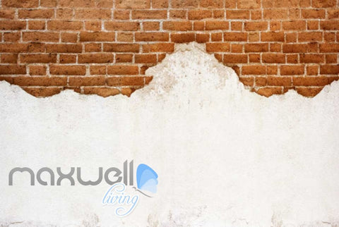Image of Half Brick Wall And White Wall Art Wall Murals Wallpaper Decals Prints Decor IDCWP-JB-000745