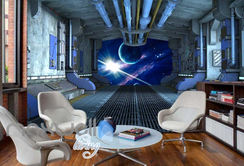 Image of View Planets From Spaceship Art Wall Murals Wallpaper Decals Prints Decor IDCWP-JB-000813