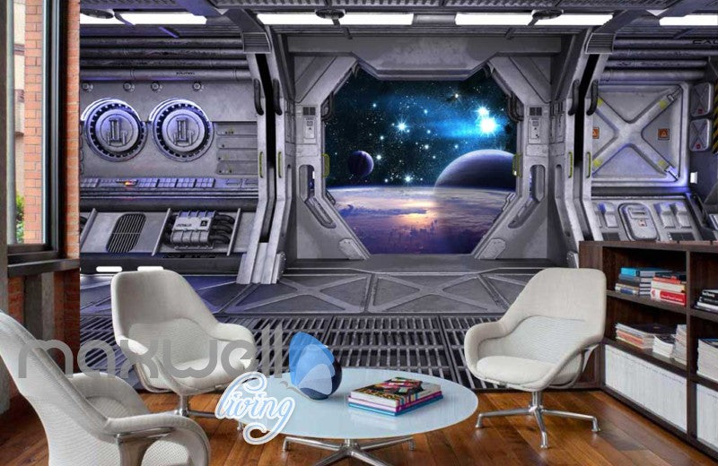 View Planets From Spaceship Art Wall Murals Wallpaper Decals Prints Decor IDCWP-JB-000814