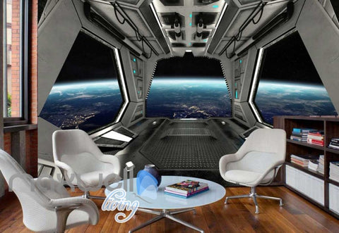 Image of View Planets From Spaceship Art Wall Murals Wallpaper Decals Prints Decor IDCWP-JB-000815