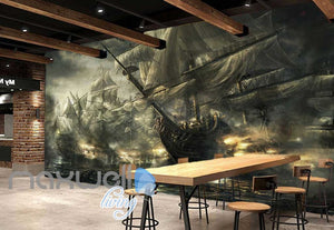 Old Boat With Many Sails Art Wall Murals Wallpaper Decals Prints Decor IDCWP-JB-000826