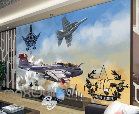 Image of 3D Special Forces Jet Art Wall Murals Wallpaper Decals Prints Decor IDCWP-JB-000828
