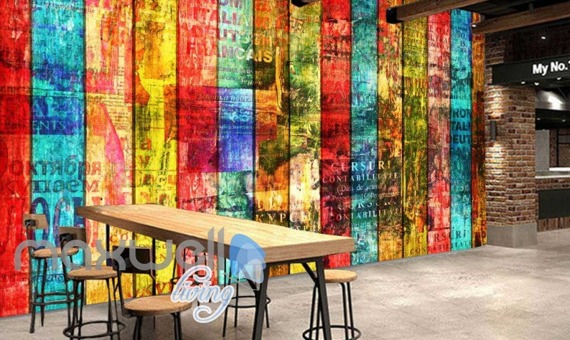 Colourful Wooden Wall Art Wall Murals Wallpaper Decals Prints Decor IDCWP-JB-000829