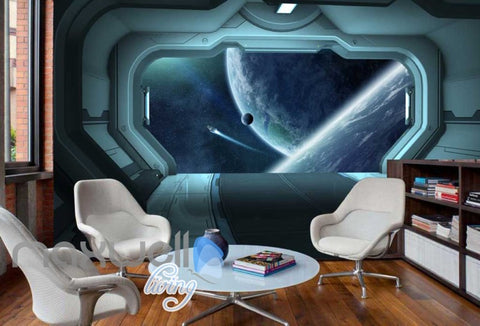 Image of View Of Space From Spaceship Art Wall Murals Wallpaper Decals Prints Decor IDCWP-JB-000863
