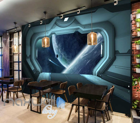 Image of View Of Space From Spaceship Art Wall Murals Wallpaper Decals Prints Decor IDCWP-JB-000863