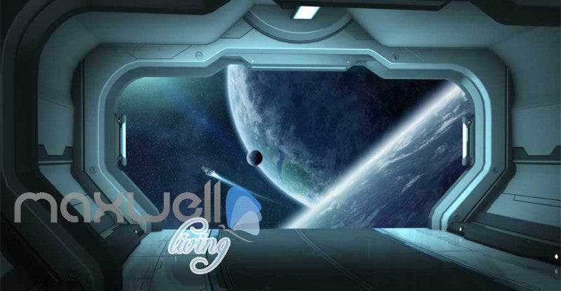 View Of Space From Spaceship Art Wall Murals Wallpaper Decals Prints Decor IDCWP-JB-000863