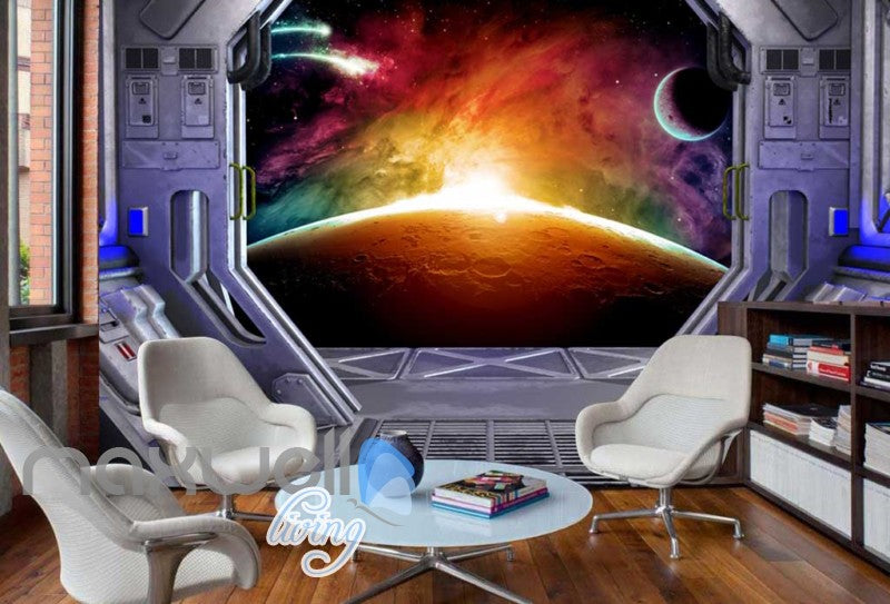 View Of Space From Spaceship Art Wall Murals Wallpaper Decals Prints Decor IDCWP-JB-000864