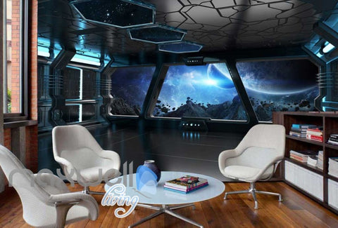 Image of View Of Space From Spaceship Art Wall Murals Wallpaper Decals Prints Decor IDCWP-JB-000866