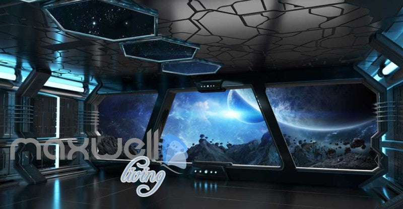 View Of Space From Spaceship Art Wall Murals Wallpaper Decals Prints Decor IDCWP-JB-000866