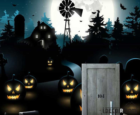 Image of Graphic Design Halloween Theme Art Wall Murals Wallpaper Decals Prints Decor IDCWP-JB-000882